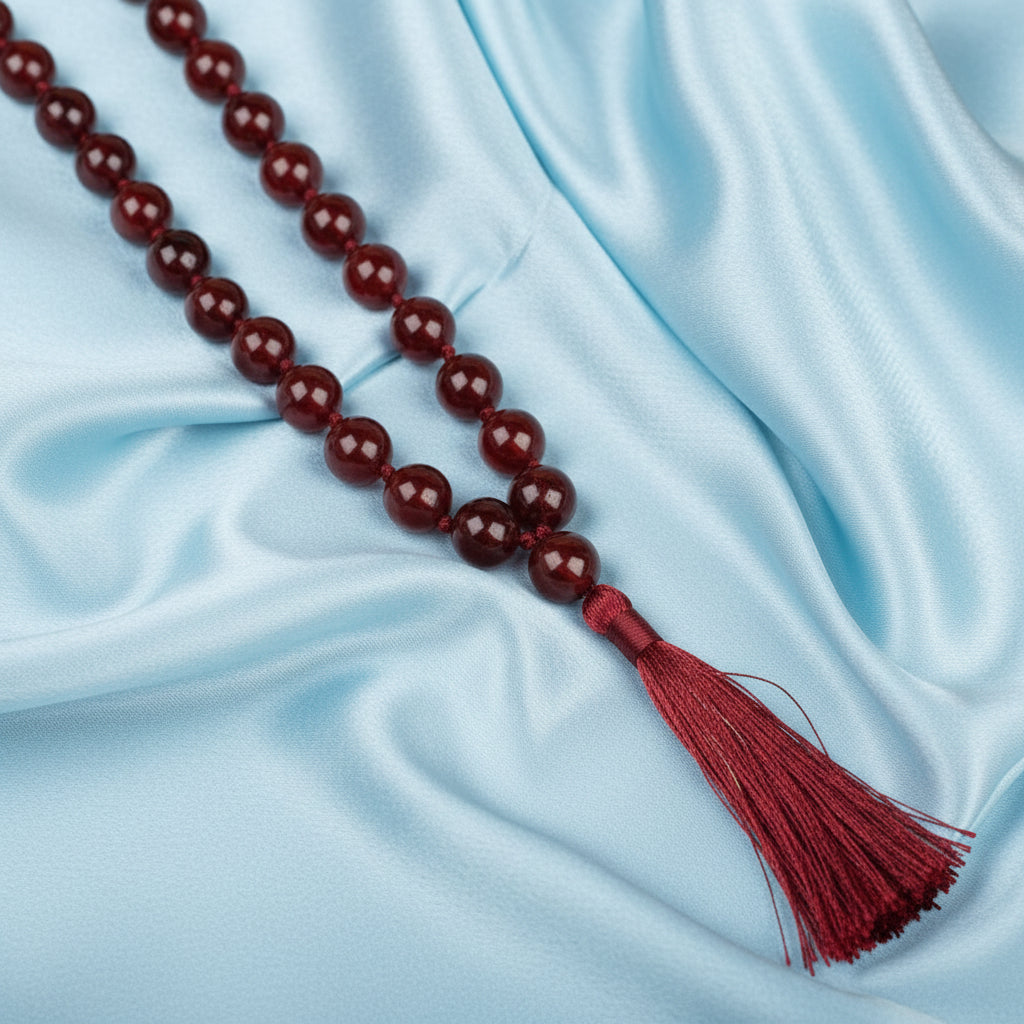 Natural Gomed Hessonite Mala-6 mm