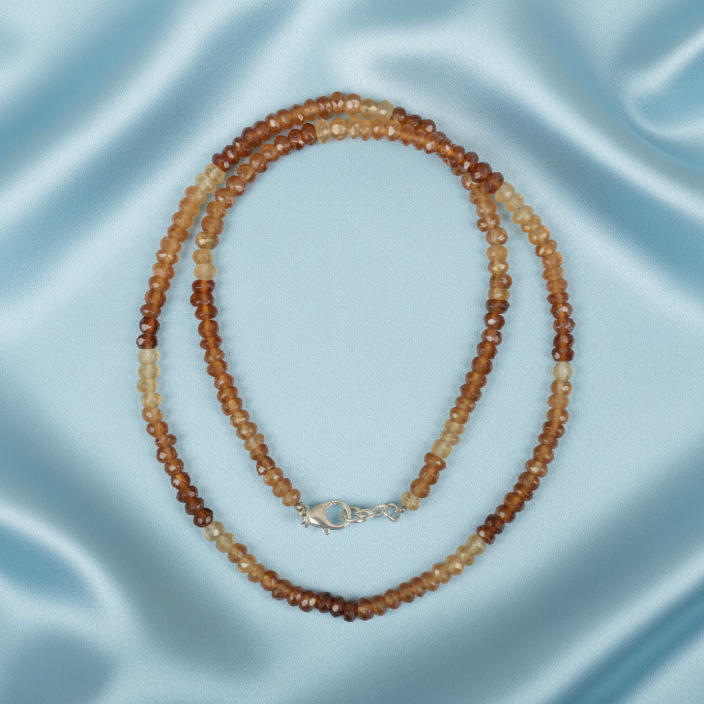 Multi Colour Gomed Faceted Button Beads Necklace-4 x 8 mm