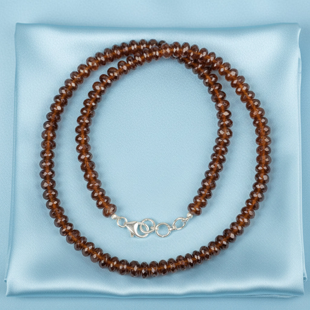 Faceted Gomed Button Shape Beads Necklace