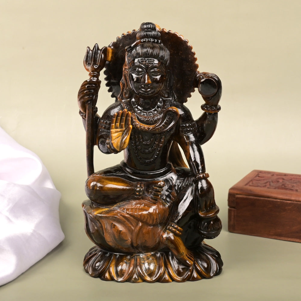Tiger Eye Shiva Idol - 896 gms