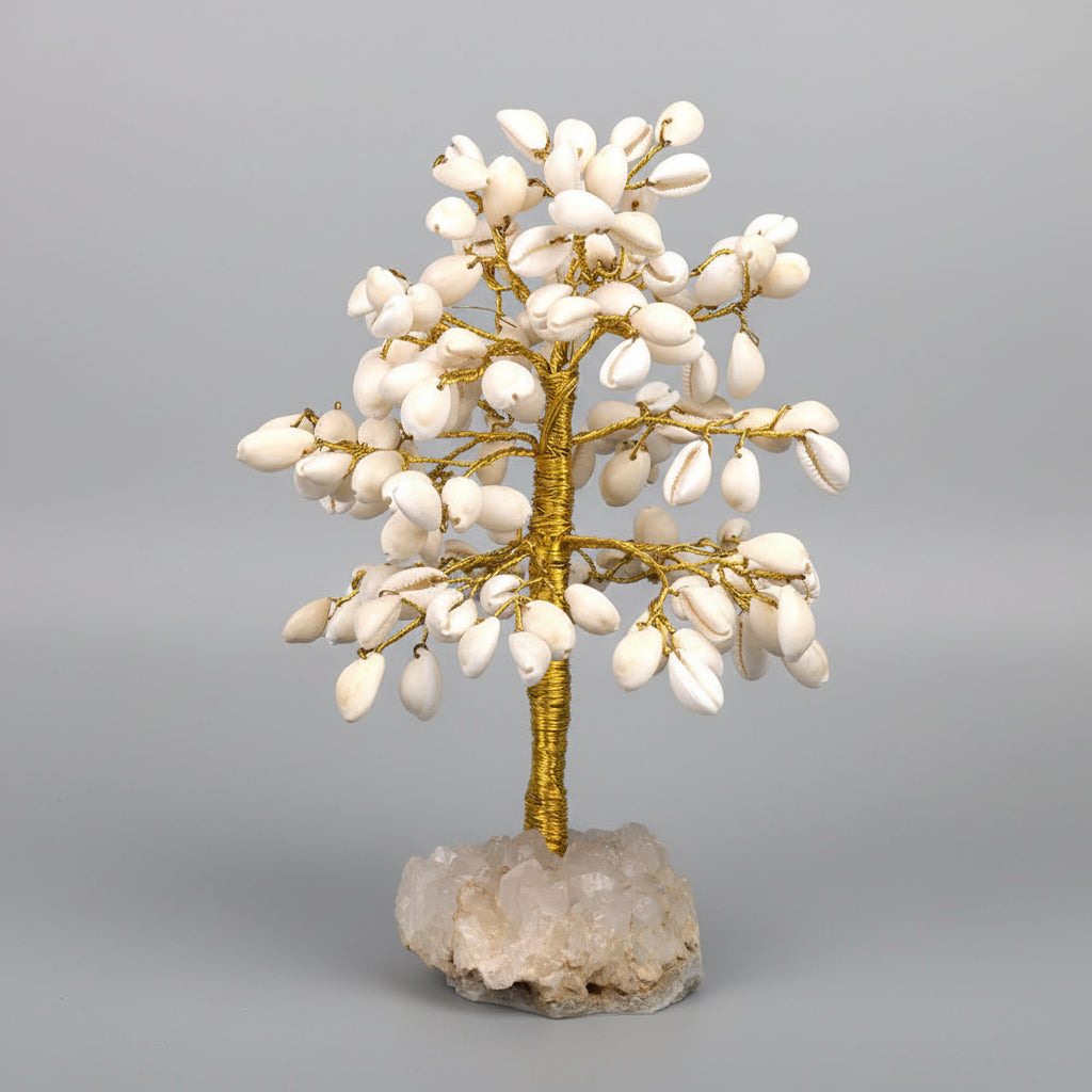Natural Gomati Chakra x White Quartz Base Tree