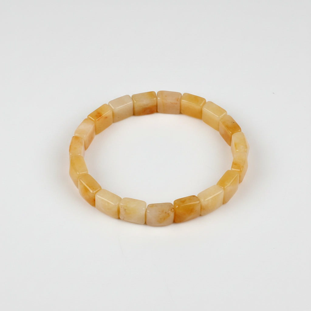Yellow Jade Bracelet Square Beads