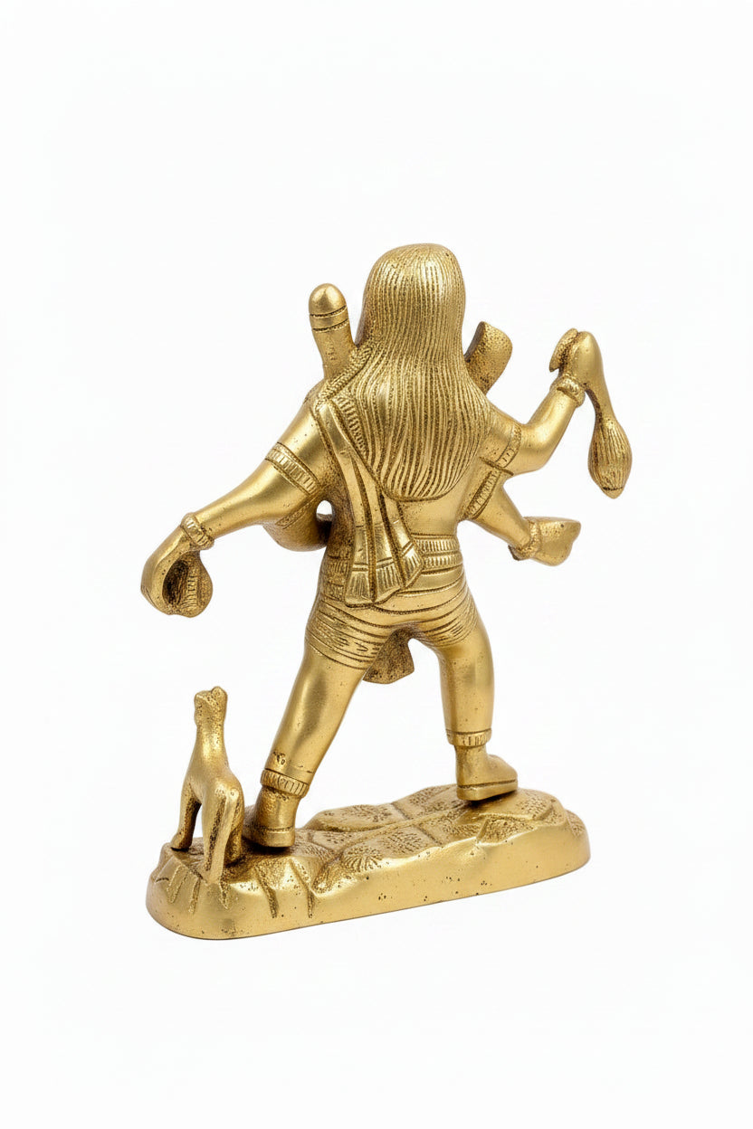 Kaal Bhairav Brass Statue 6.75 Inch Heavy Pure Brass Idol for Home Temple