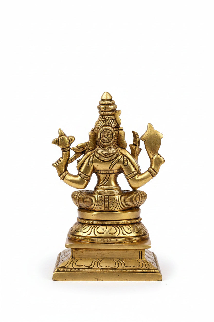 Kamakshi Devi Brass Idol 4.8 Inch Premium Handcrafted Murti for Home Temple - ManiMonk