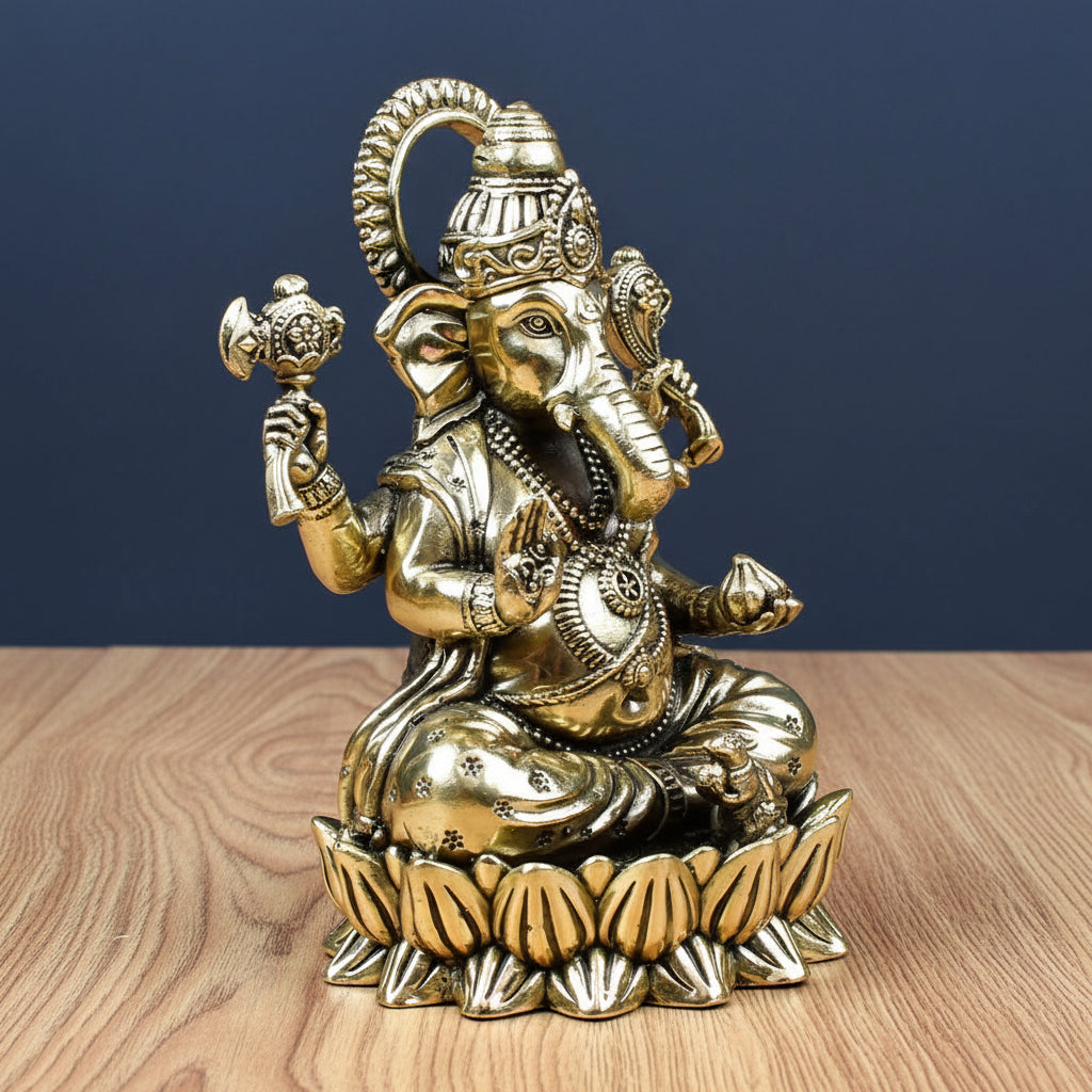 Kamal Ganesh Ashtadhatu Idol