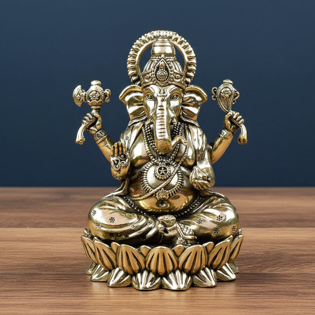 Kamal Ganesh Ashtadhatu Idol