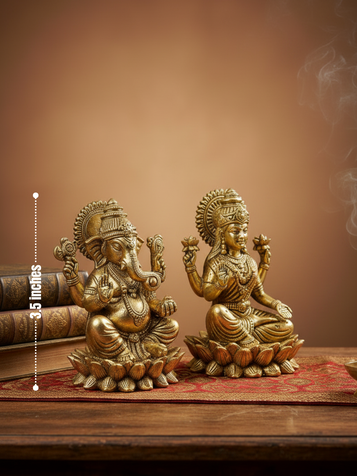 Kamal Ganesh Lakshmi Ashtadhatu Idols Set Energised Lotus Ganesha Lakshmi Murti for Diwali Puja