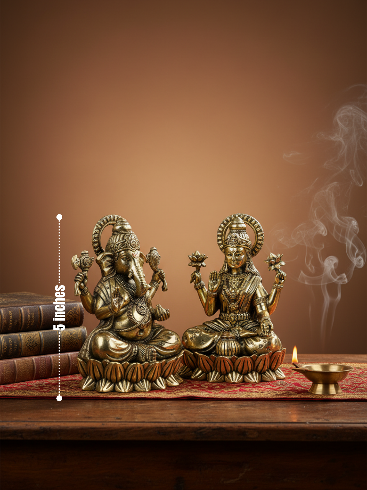 Kamal Lakshmi Ganesh Ashtadhatu Idols Set Energised Lotus Duo Murti