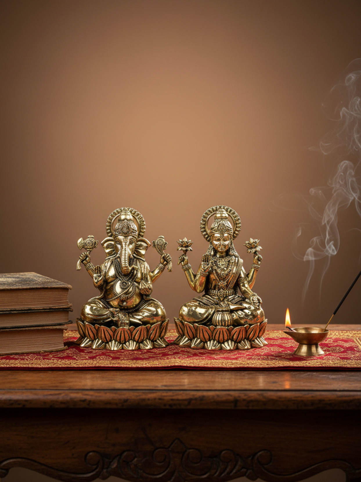 Kamal Lakshmi Ganesh Ashtadhatu Idols Set Energised Lotus Duo Murti