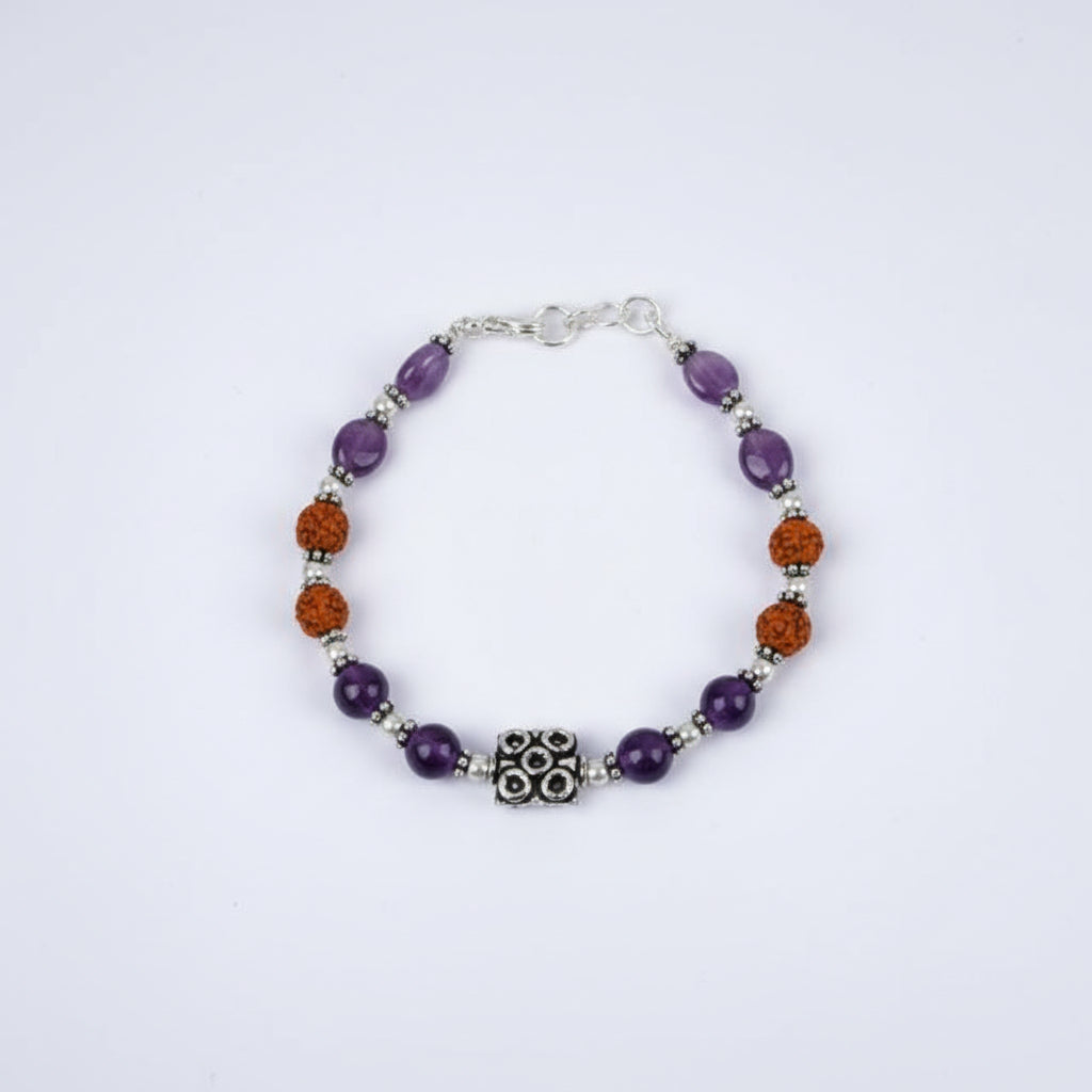 Amethyst and Rudraksha Bracelet (I)