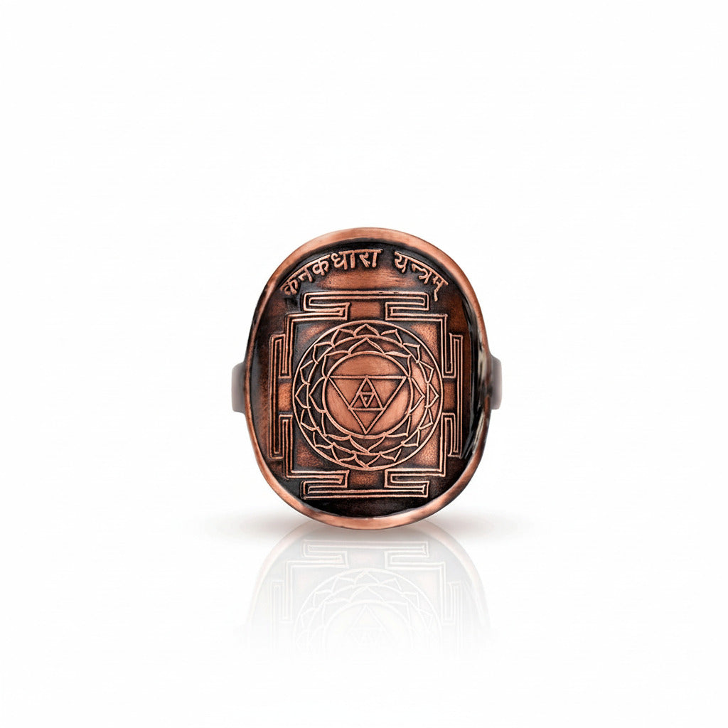 Kanakdhara Yantra Ring in Copper