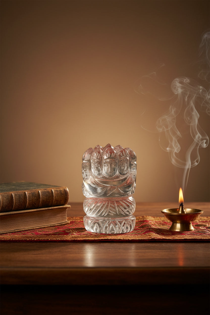 Kartikeya Crystal Idol | 60 Gms | Natural Sphatik Murti - ManiMonk
