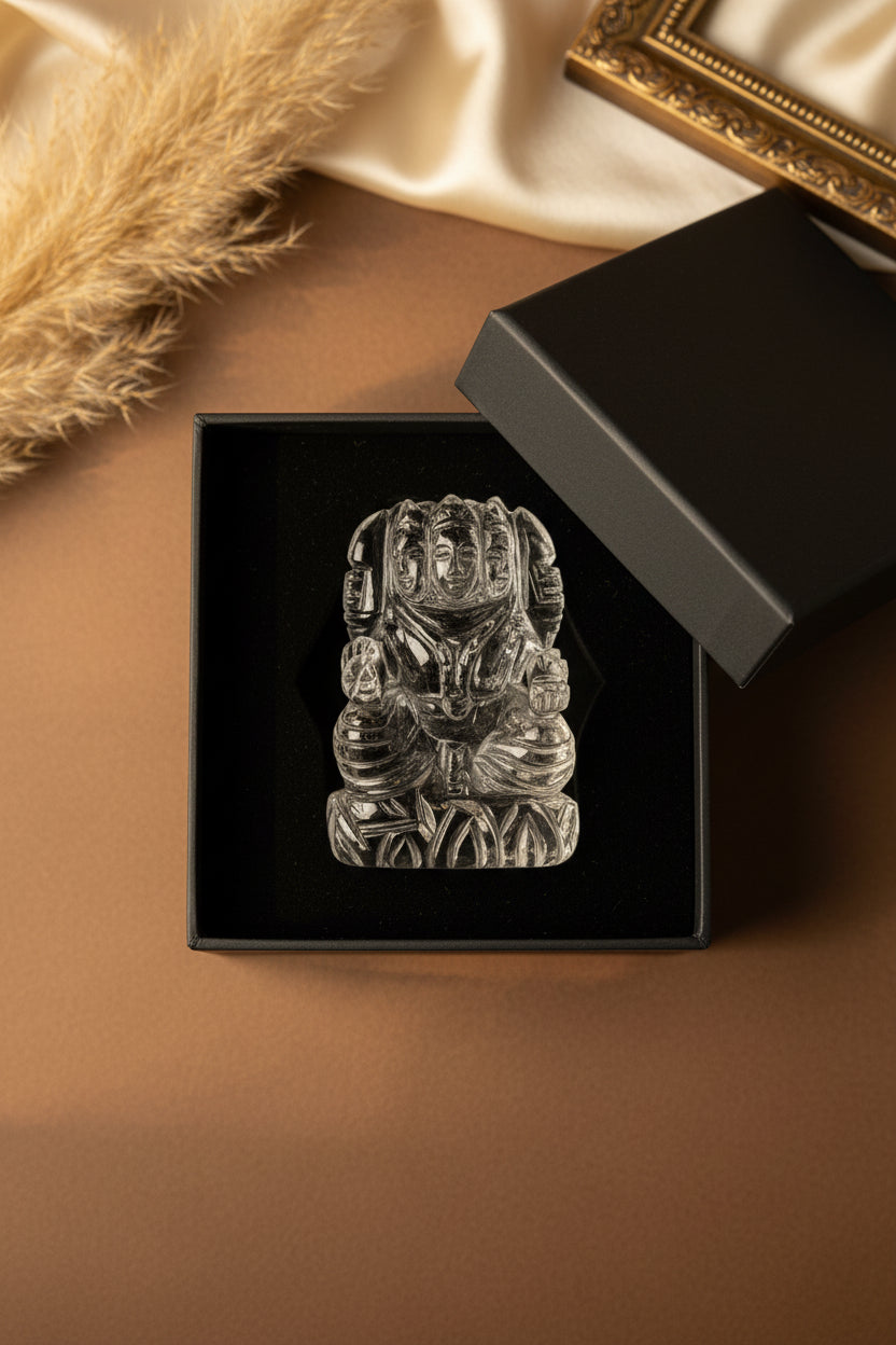 Kartikeya Idol in Crystal | 95 Gms | Natural Crystal Murugan Statue - ManiMonk