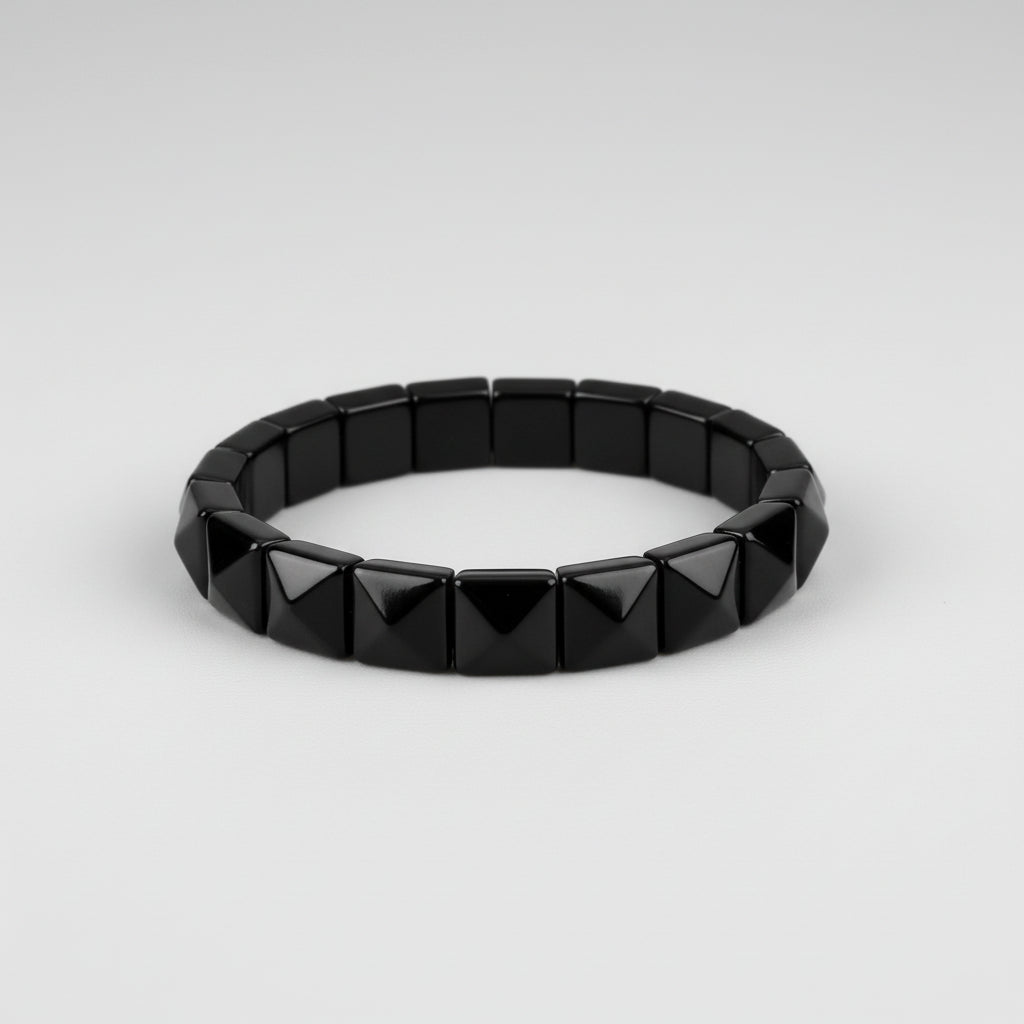 Black Jade Bracelet Square Beads