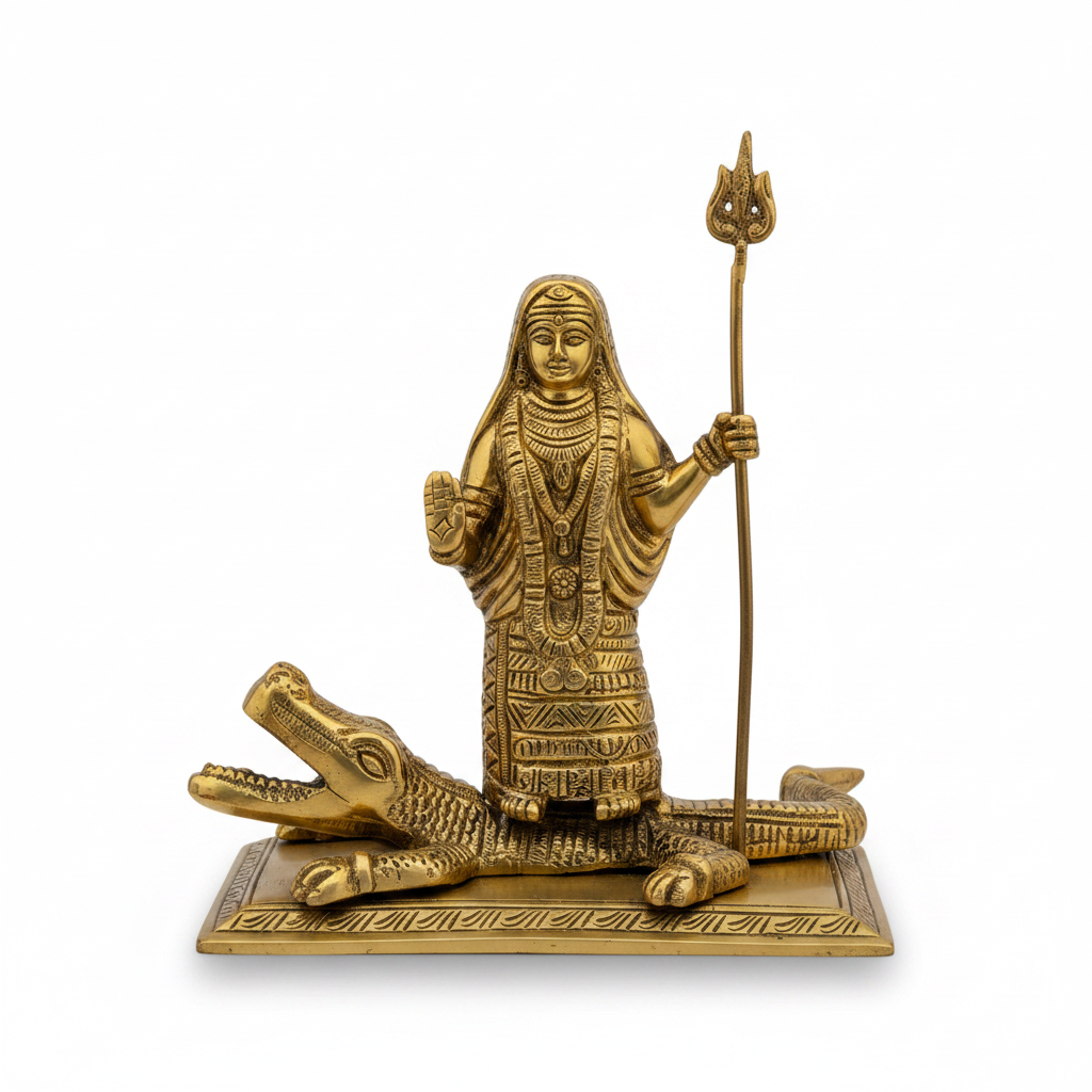 Khodiyar Maa Brass Idol Antique Finish Handcrafted Heavy Shining Brass Goddess Khodiyar Murti for Home Mandir