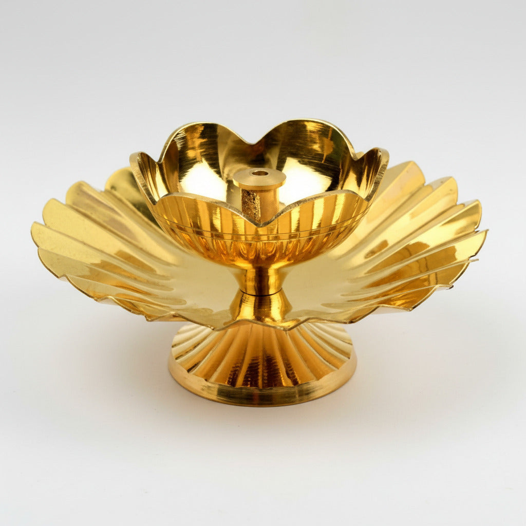 Antique Brass Oil Lamp For Pooja