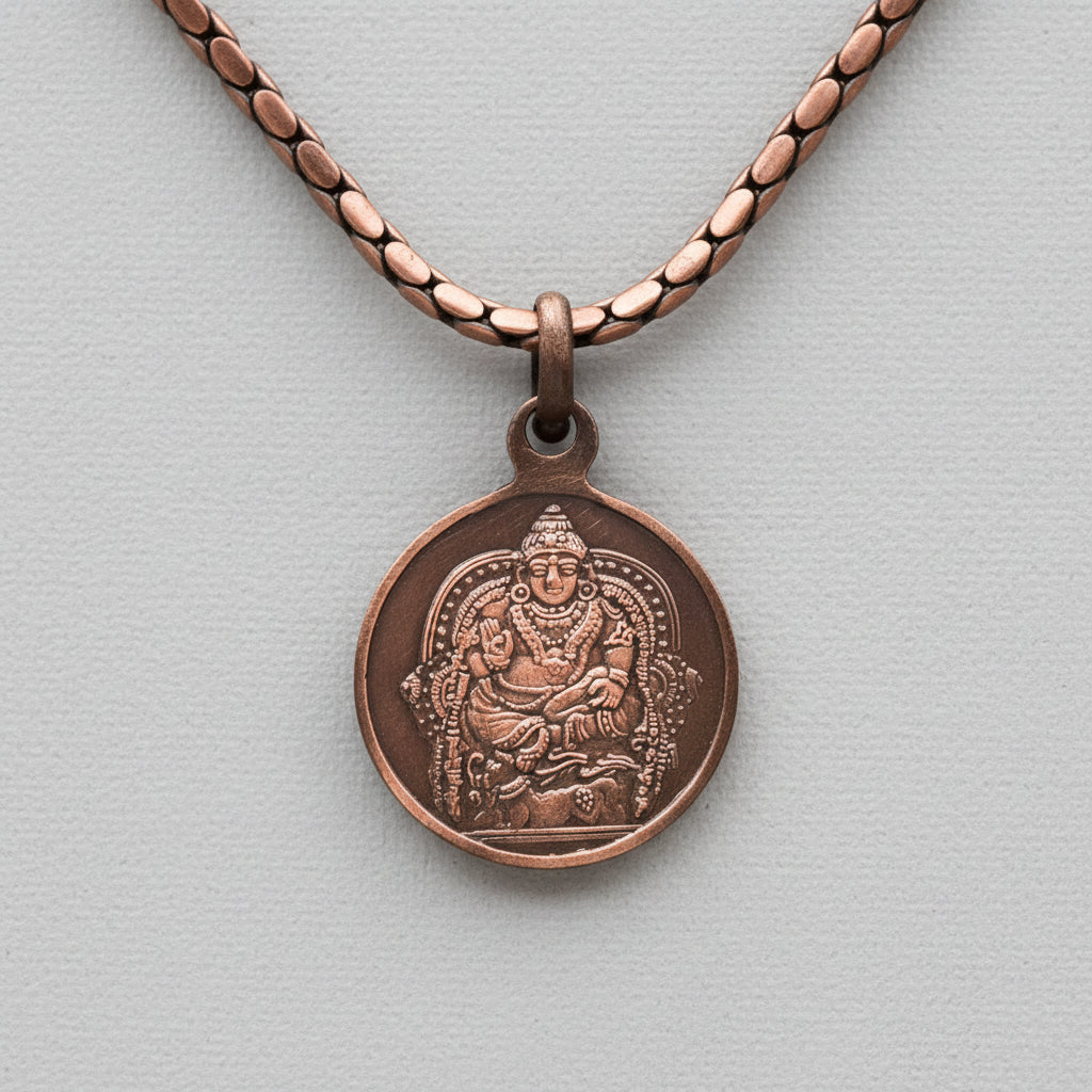 Kuber Yantra Copper Locket-Large-With Copper Chain