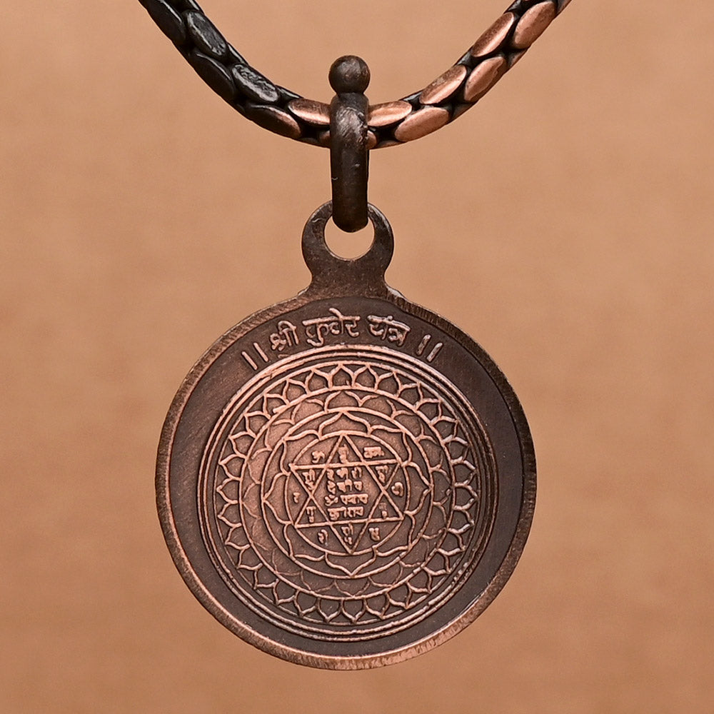 Kuber Yantra Copper Locket-Small-With Copper Chain