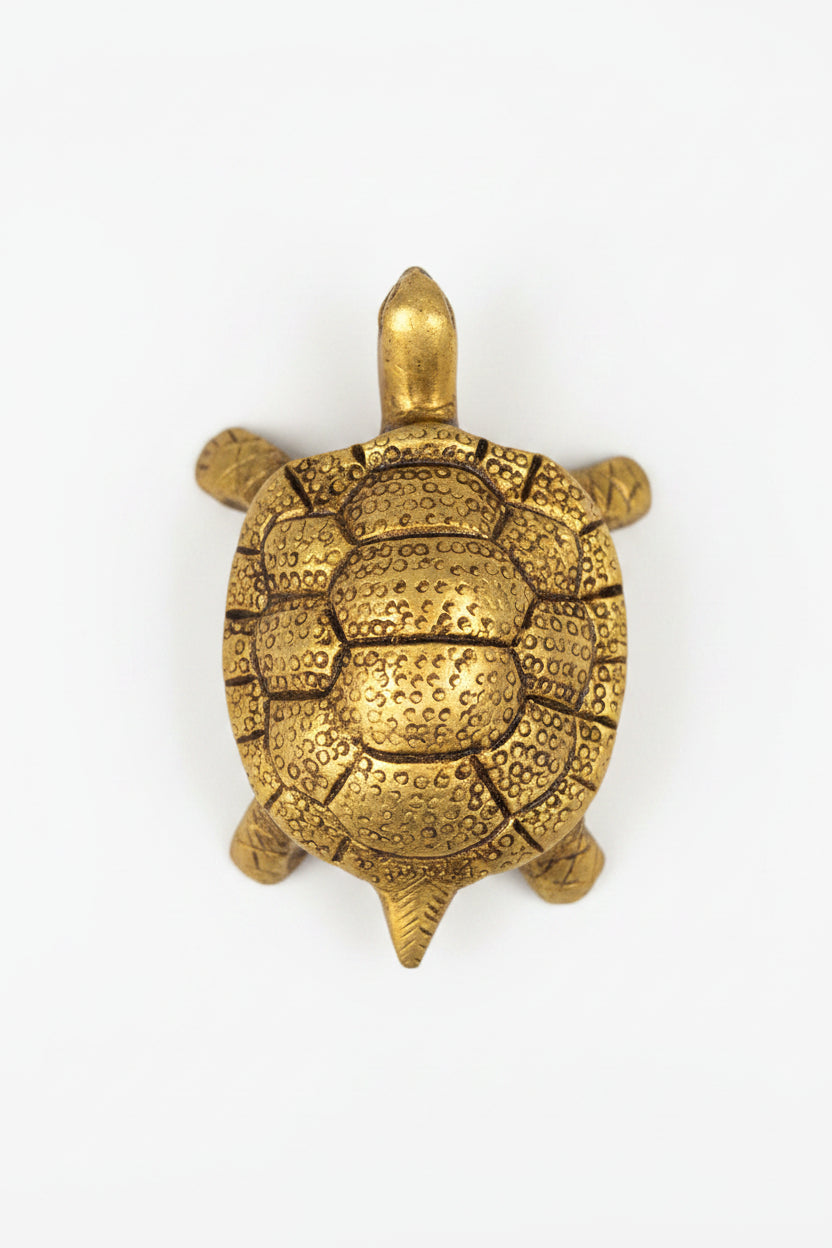 Kurma Avatar Brass Idol Small 3 Inch Handcrafted Sacred Tortoise Vishnu Murti for Home Temple Vastu and Gifting