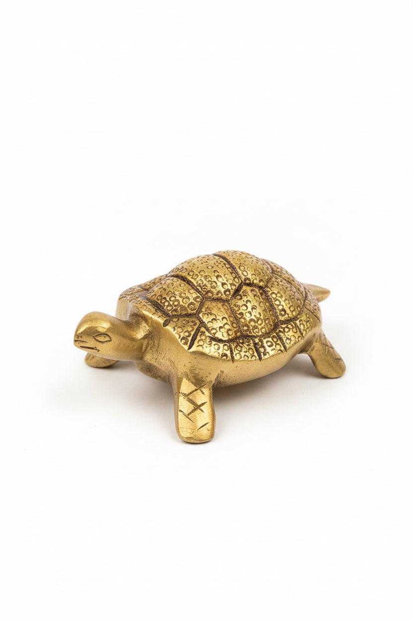 Kurma Avatar Brass Idol Small 3 Inch Handcrafted Sacred Tortoise Vishnu Murti for Home Temple Vastu and Gifting