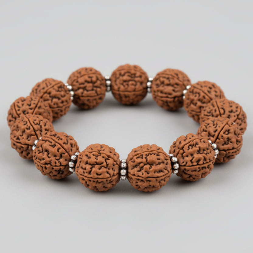 4 Mukhi Brahma Bracelet-Large-Woolen Spacers