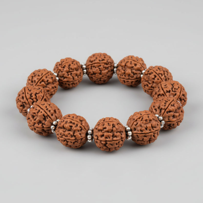 4 Mukhi Brahma Bracelet-Large-Silver Chakri