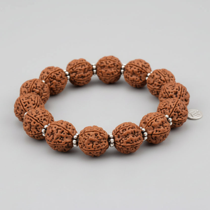 4 Mukhi Brahma Bracelet-Small-Woolen Spacers