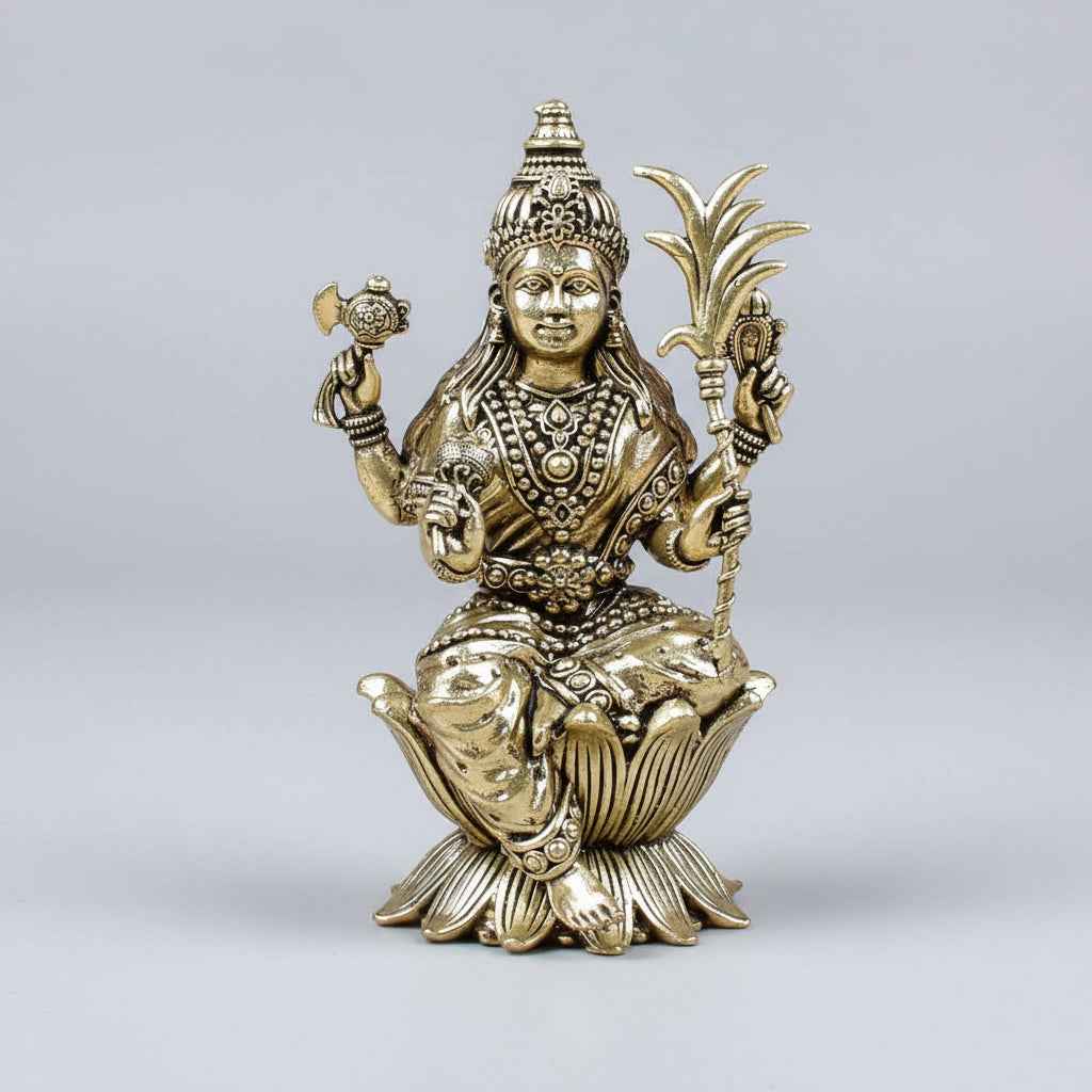 Lalita Tripura Sundari Mahavidya Ashtadhatu Idol Energised Shodashi Devi Murti - ManiMonk