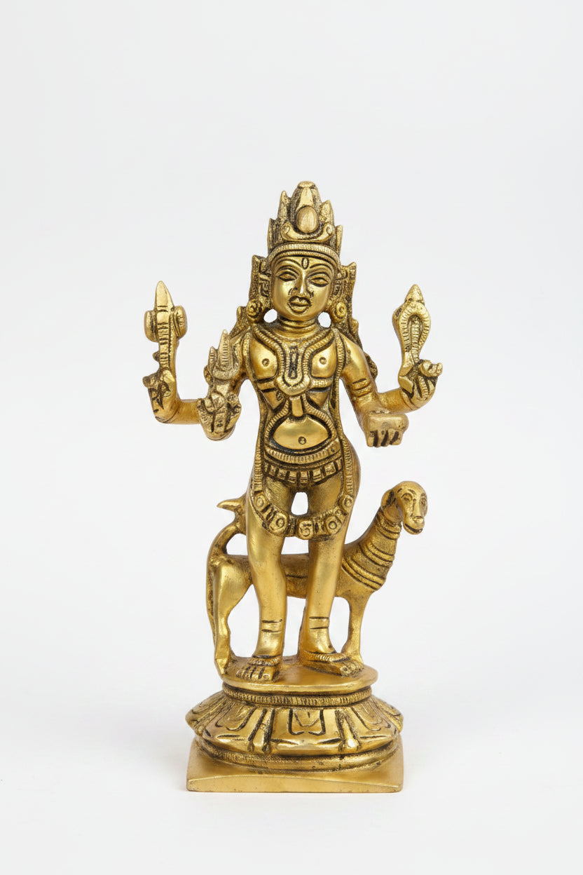 Lord Bhairav Brass Idol