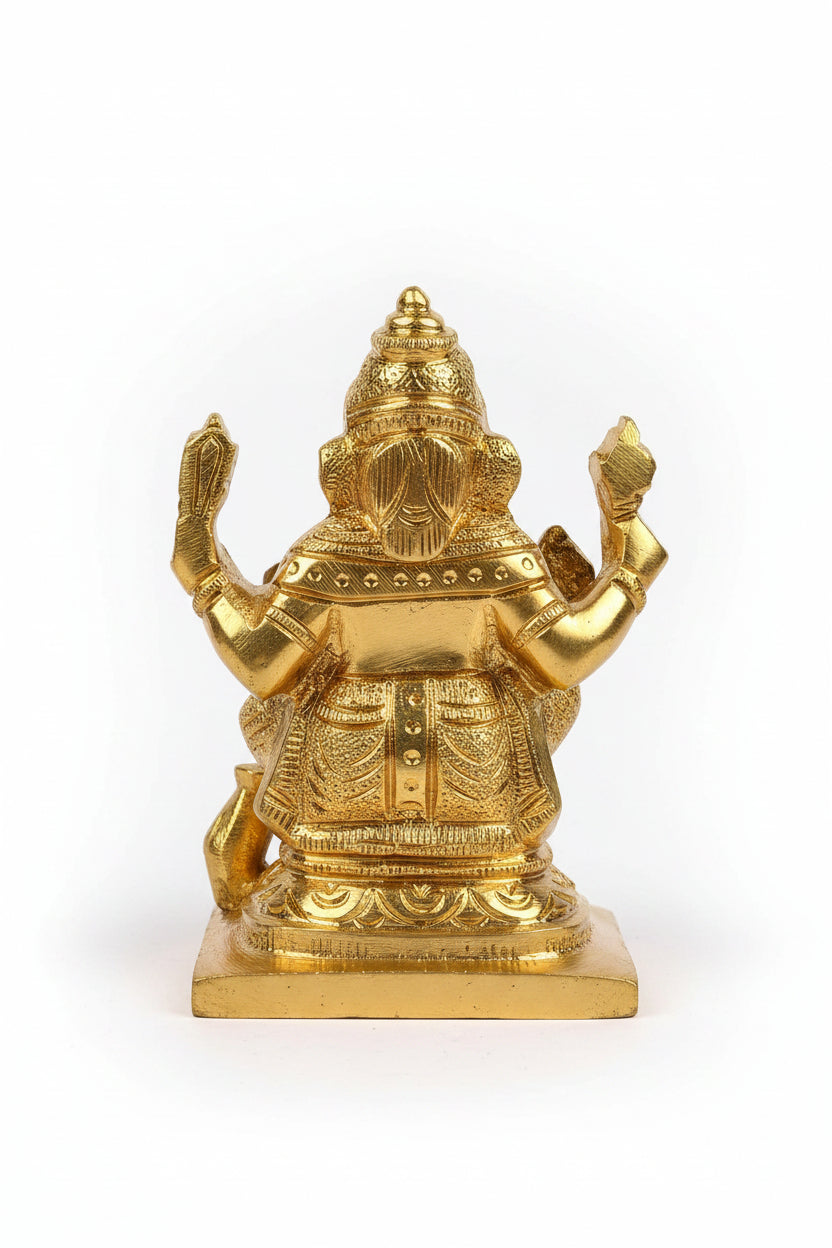 Lord Ganesh Panchdhatu Idol Small Handcrafted Five Metal Ganesha Murti for Home Puja and Office Desk