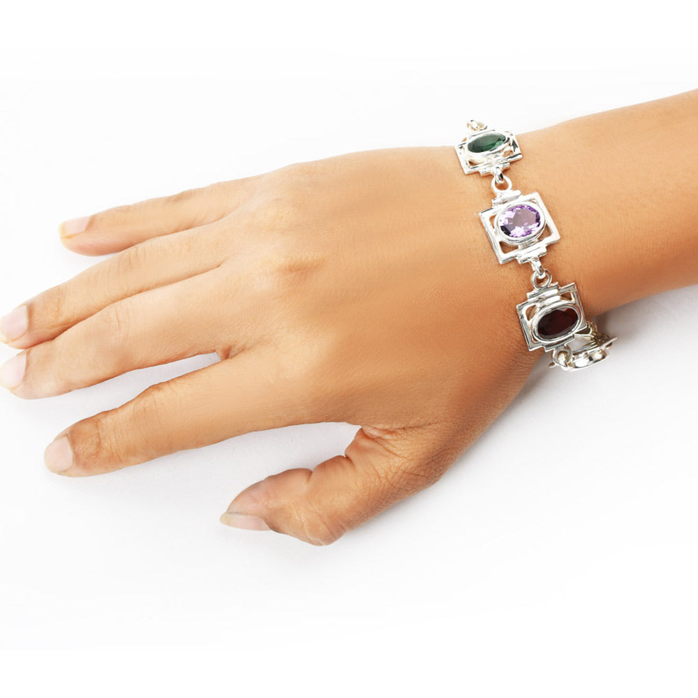 Mahalaxmi Ratna Kavacham 3 To 4 Carat Gems-Square Design