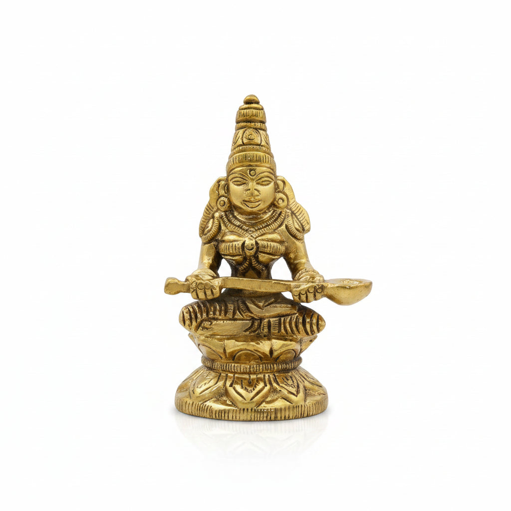 Maa Annapurna Devi Brass Murti 2.9 Inch Handcrafted Idol for Home Temple