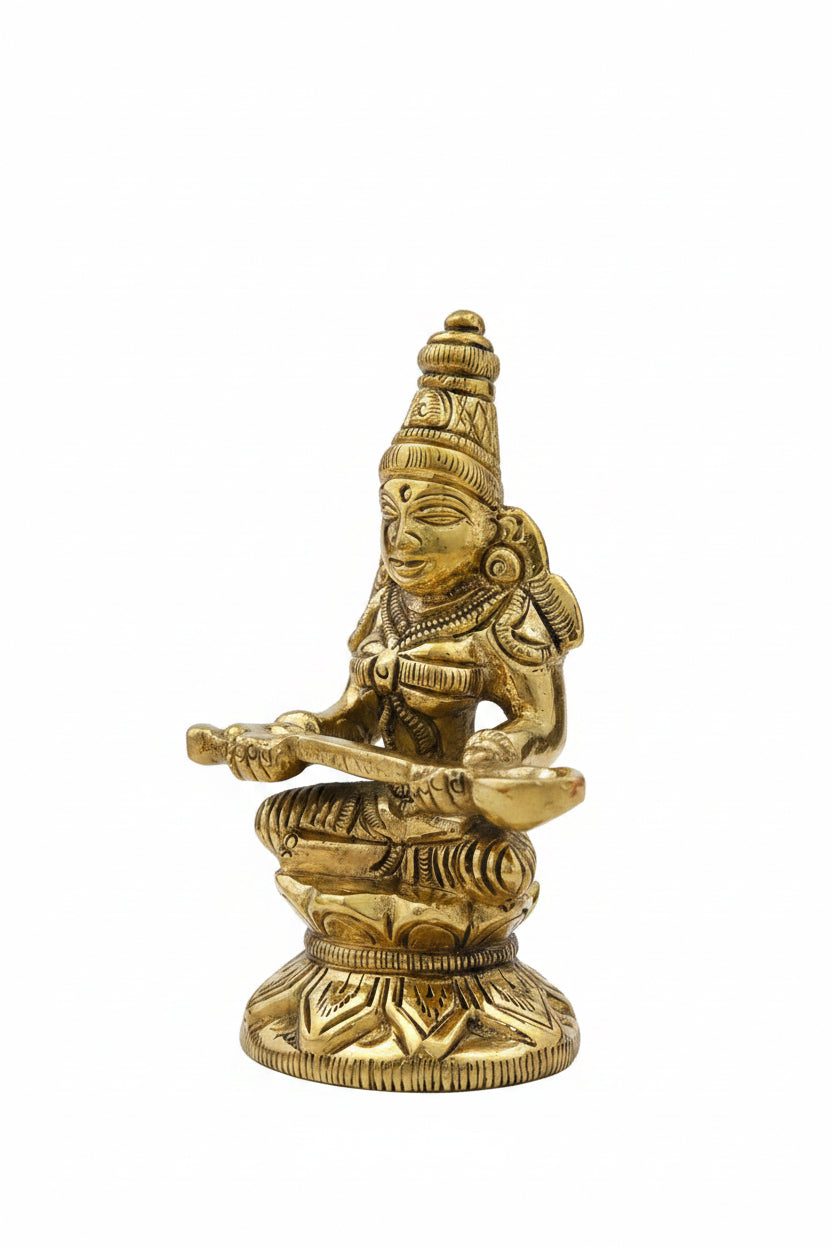 Maa Annapurna Devi Brass Murti 2.9 Inch Handcrafted Idol for Home Temple - ManiMonk