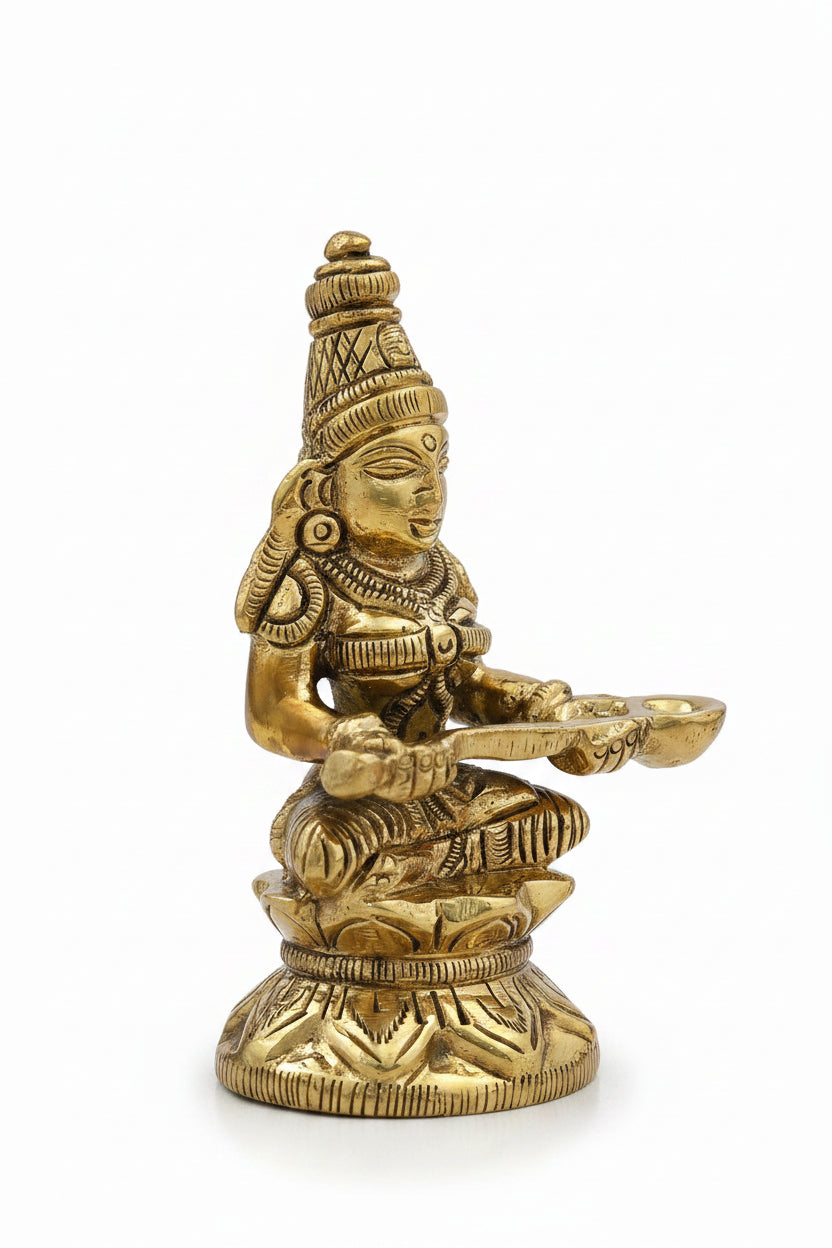 Maa Annapurna Devi Brass Murti 2.9 Inch Handcrafted Idol for Home Temple - ManiMonk