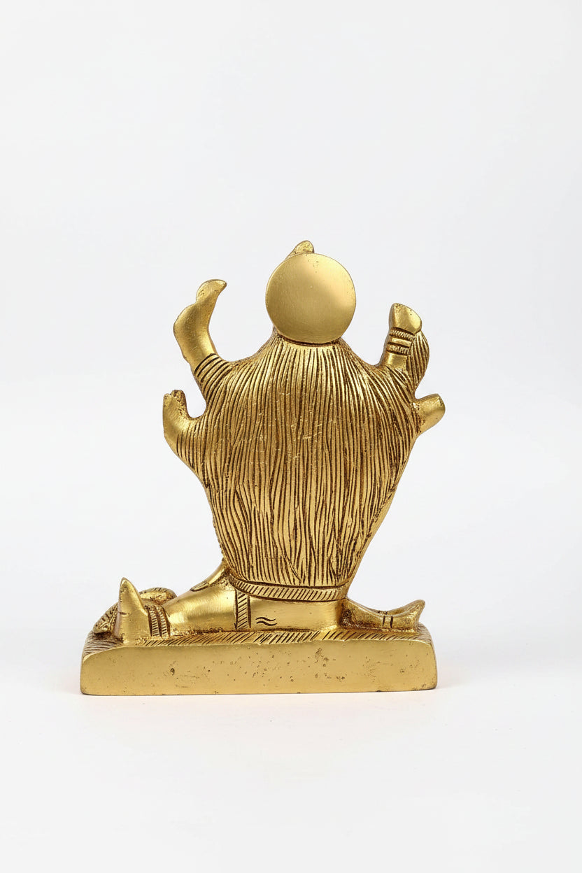 Maa Kali Brass Idol Pure Brass Mahakali Murti Handcrafted for Home Mandir - ManiMonk