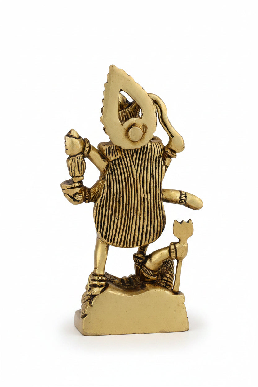 Maha Kaali Brass Idol 5 Inch 446g Handcrafted Premium Brass Statue for Home Temple - ManiMonk