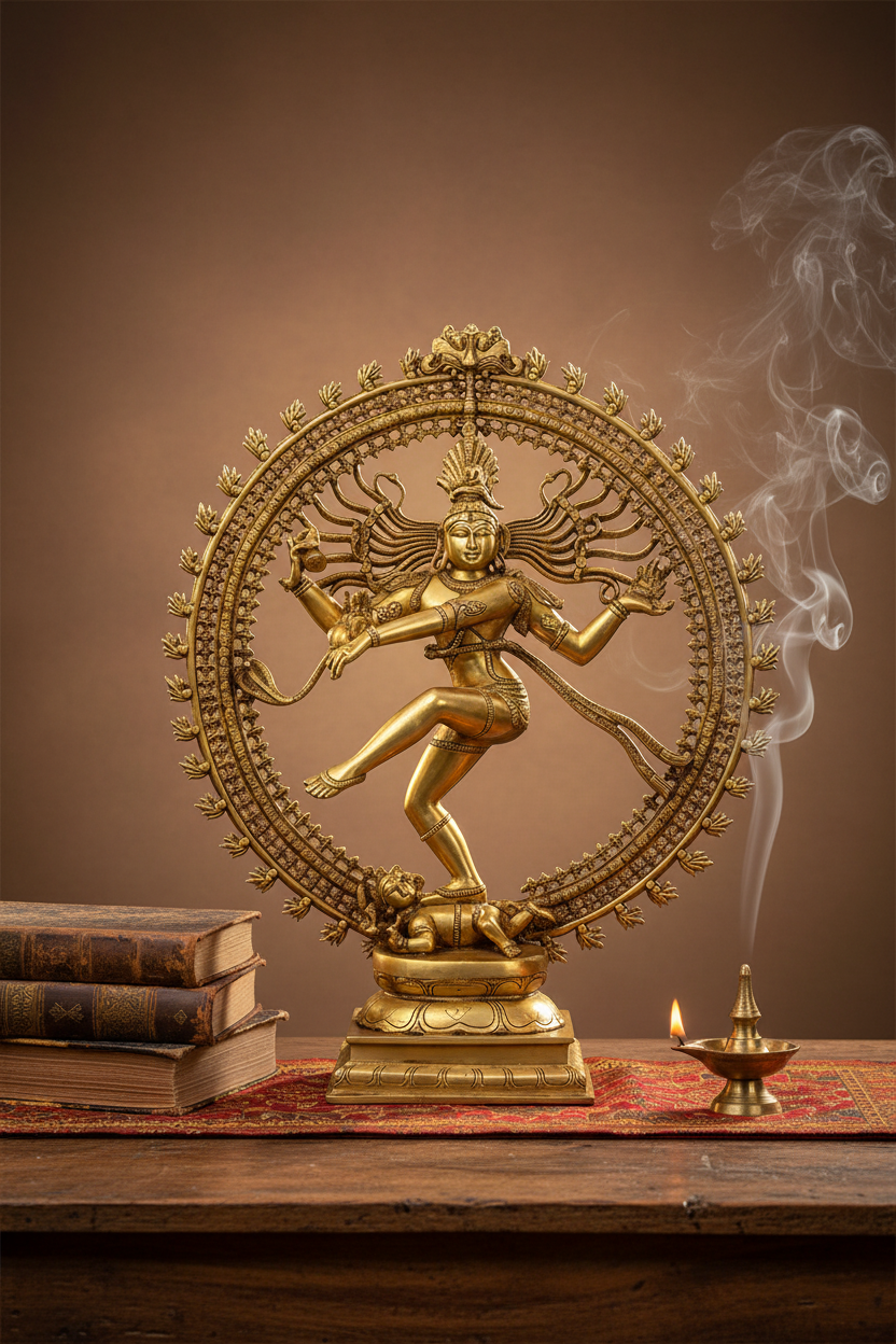 Majestic Nataraja Brass Idol 37 Inch Dancing Shiva Statue for Temple and Home