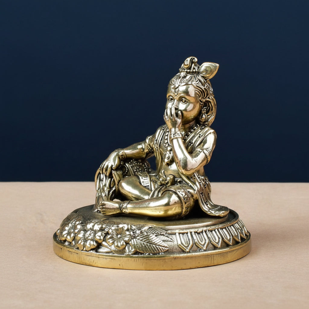 Makhanchor Bal Krishna Ashtadhatu Idol