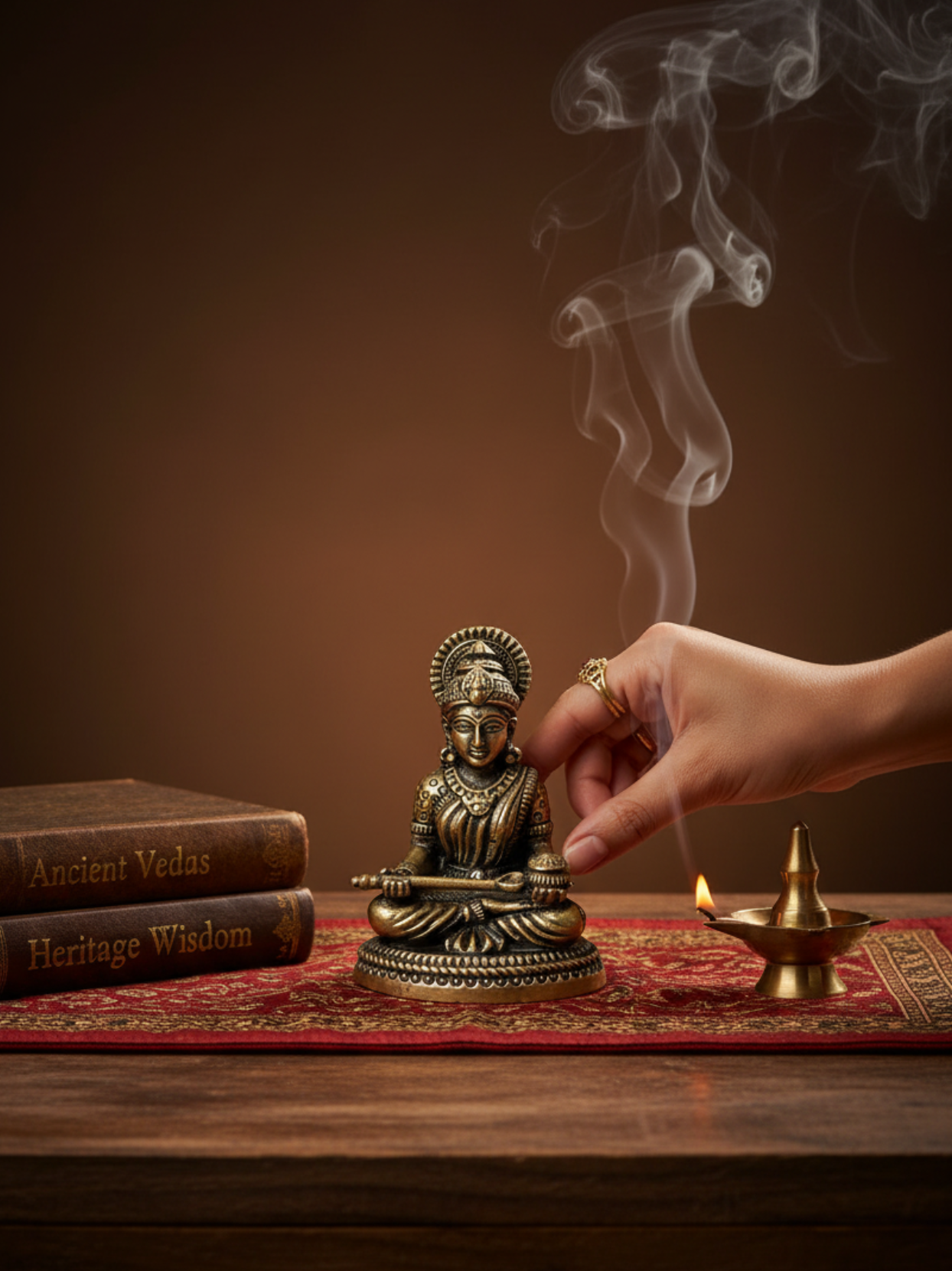 Mani Monk Brass Annapurna Devi Small Idol - 1 Inch - Goddess of Food and Nourishment for Home and Kitchen - ManiMonk
