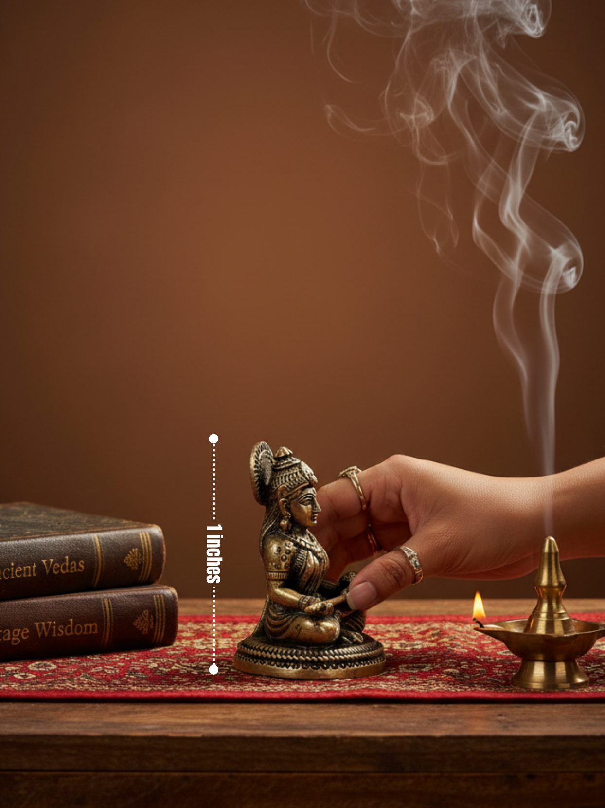 Mani Monk Brass Annapurna Devi Small Idol - 1 Inch - Goddess of Food and Nourishment for Home and Kitchen - ManiMonk