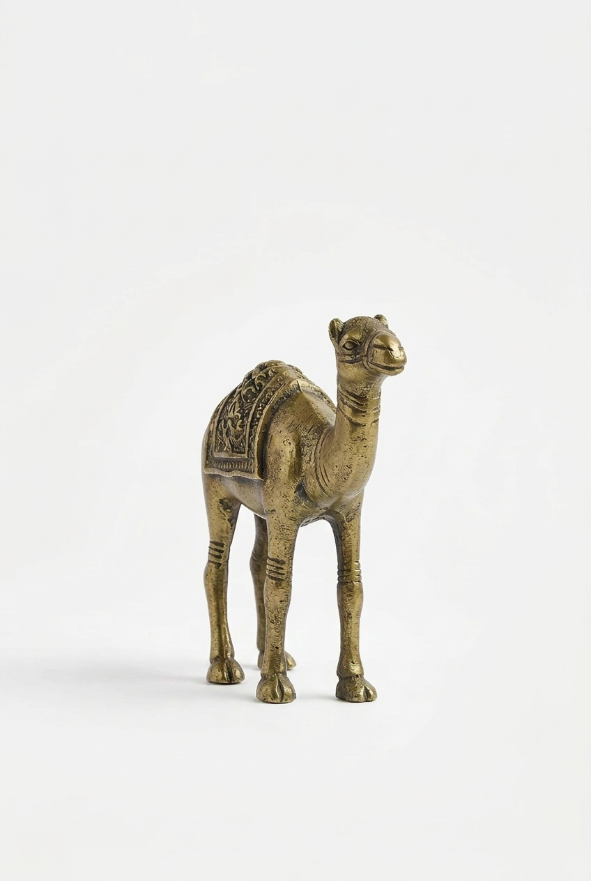 Mani Monk Brass Camel Idol - 1.8 Inch - Symbol of Endurance, Prosperity and Vastu Good Fortune for Home and Office