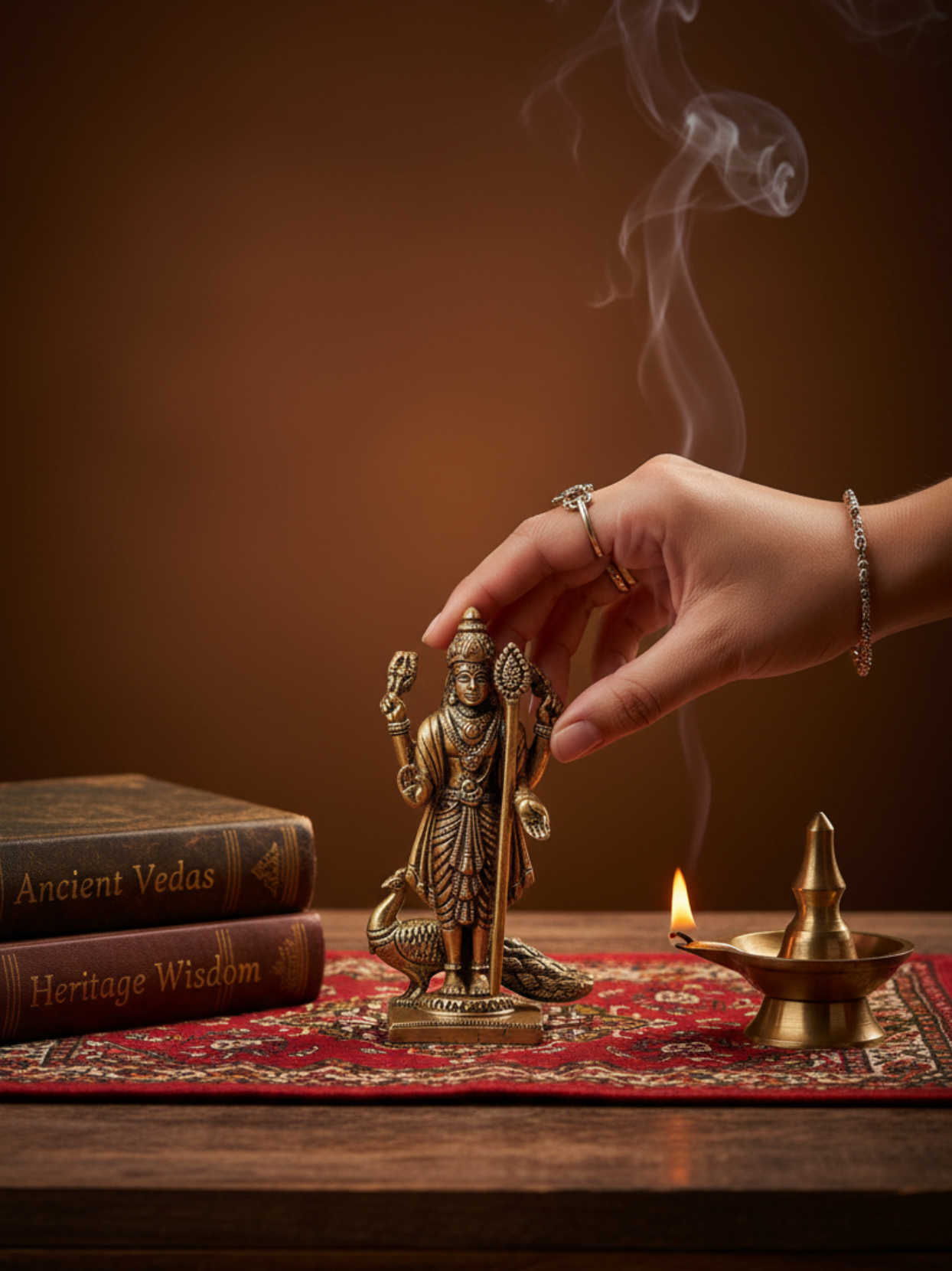 Mani Monk Brass Kartikeya Murugan Idol - 1.8 Inch - God of War and Victory for Home, Office and Puja Room - ManiMonk