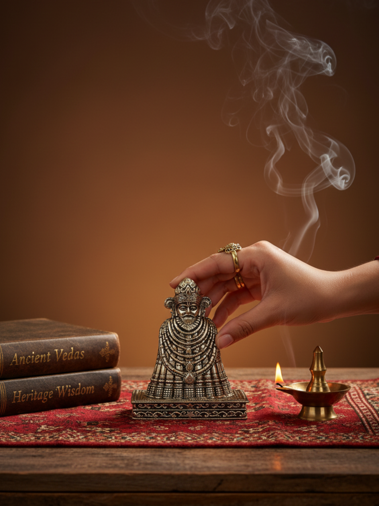 Mani Monk Brass Khatu Shyam Idol - 1.2 Inch - Haare Ka Sahara for Home, Office and Puja Room - ManiMonk