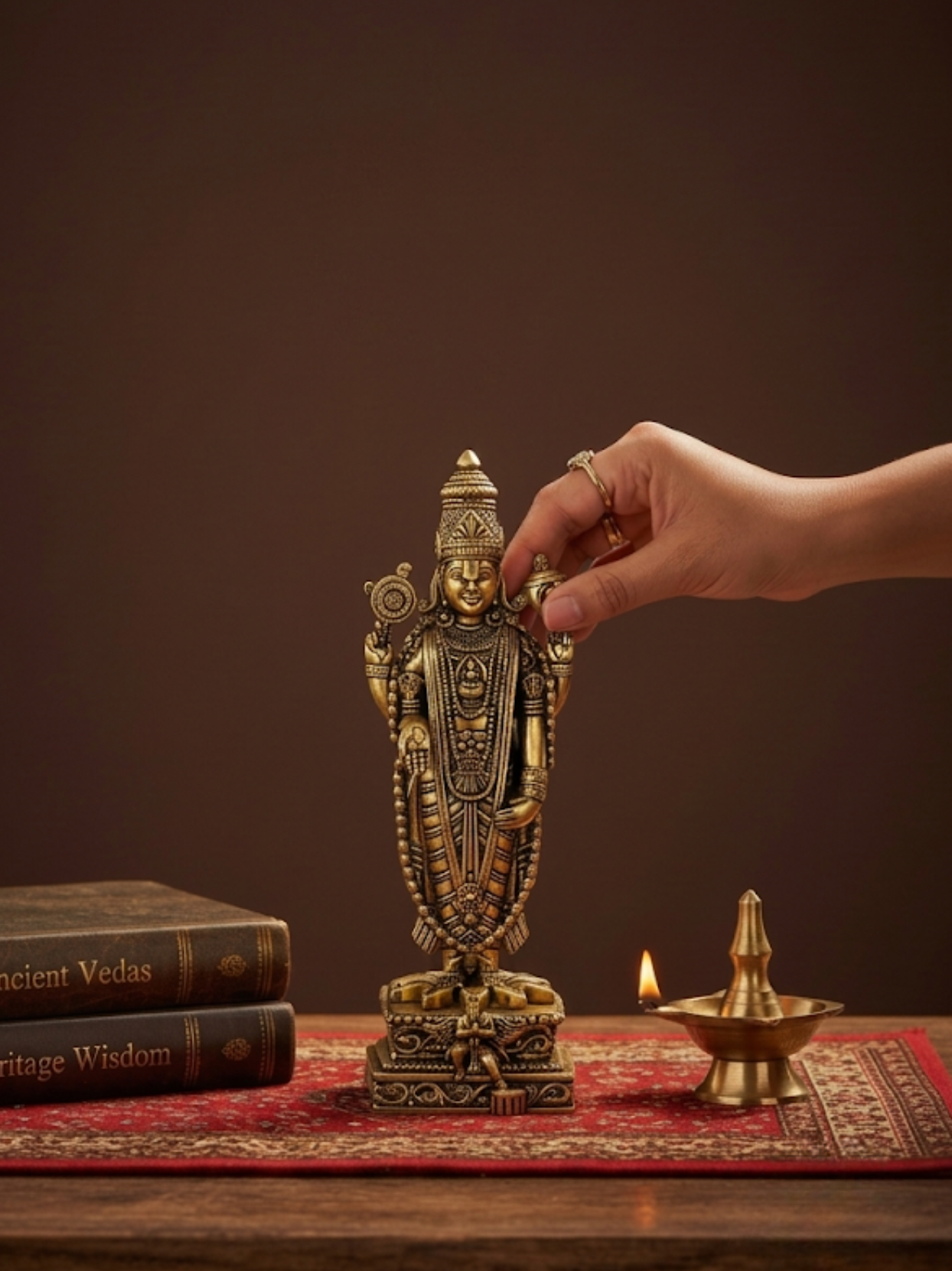 Mani Monk Brass Lord Venkateswara Tirupati Balaji Idol - 1.1 Inch - Sacred Murti for Home, Office and Puja Room - ManiMonk