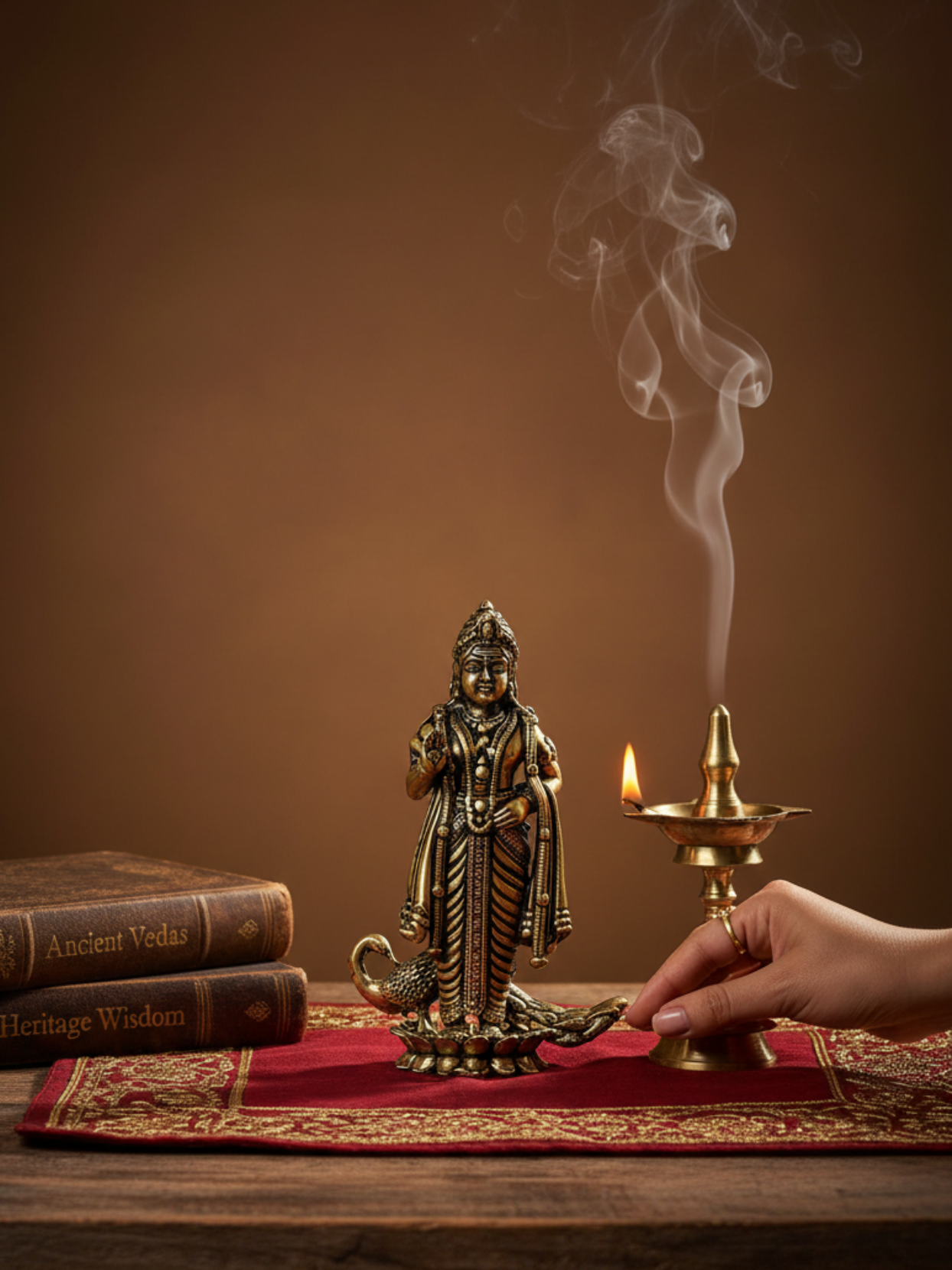 Mani Monk Brass Murugan Blessing Idol - 2 Inch - Divine Grace of Lord Kartikeya for Home and Puja Room - ManiMonk