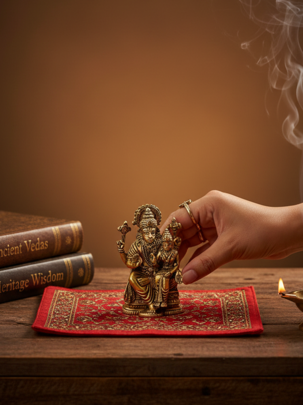 Mani Monk Brass Narasimha Lakshmi Blessings Idol - 1.5 Inch - Divine Protection and Prosperity for Home and Puja Room - ManiMonk