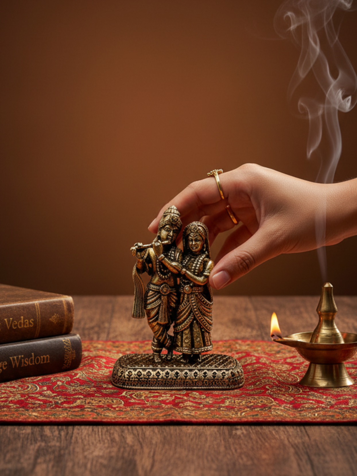 Mani Monk Brass Radhe Krishna Always Together Idol - Symbol of Divine Love and Devotion for Home and Puja Room - ManiMonk