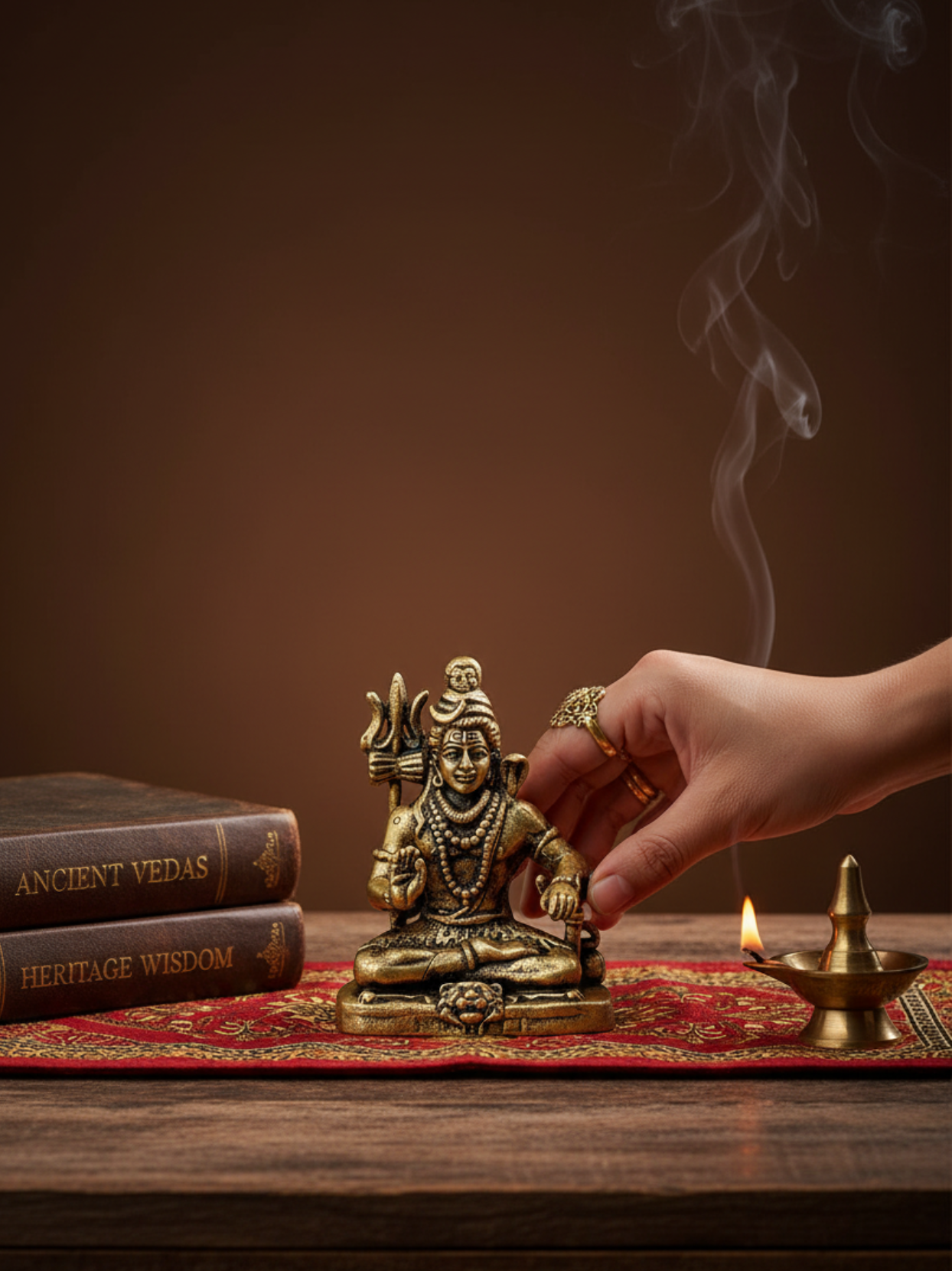 Mani Monk Brass Shiva Blessing Idol - 1.1 Inch - Divine Grace of Mahadeva for Home, Office and Puja Room - ManiMonk