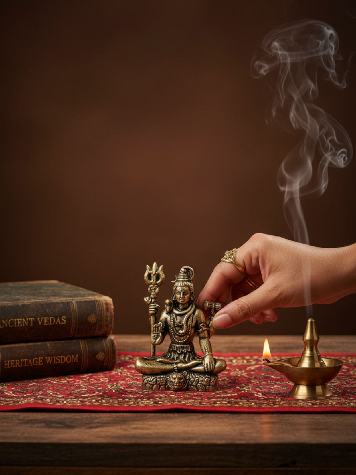 Mani Monk Brass Shiva Meditation Idol - 1.3 Inch - Supreme Consciousness and Inner Peace for Home and Puja Room - ManiMonk
