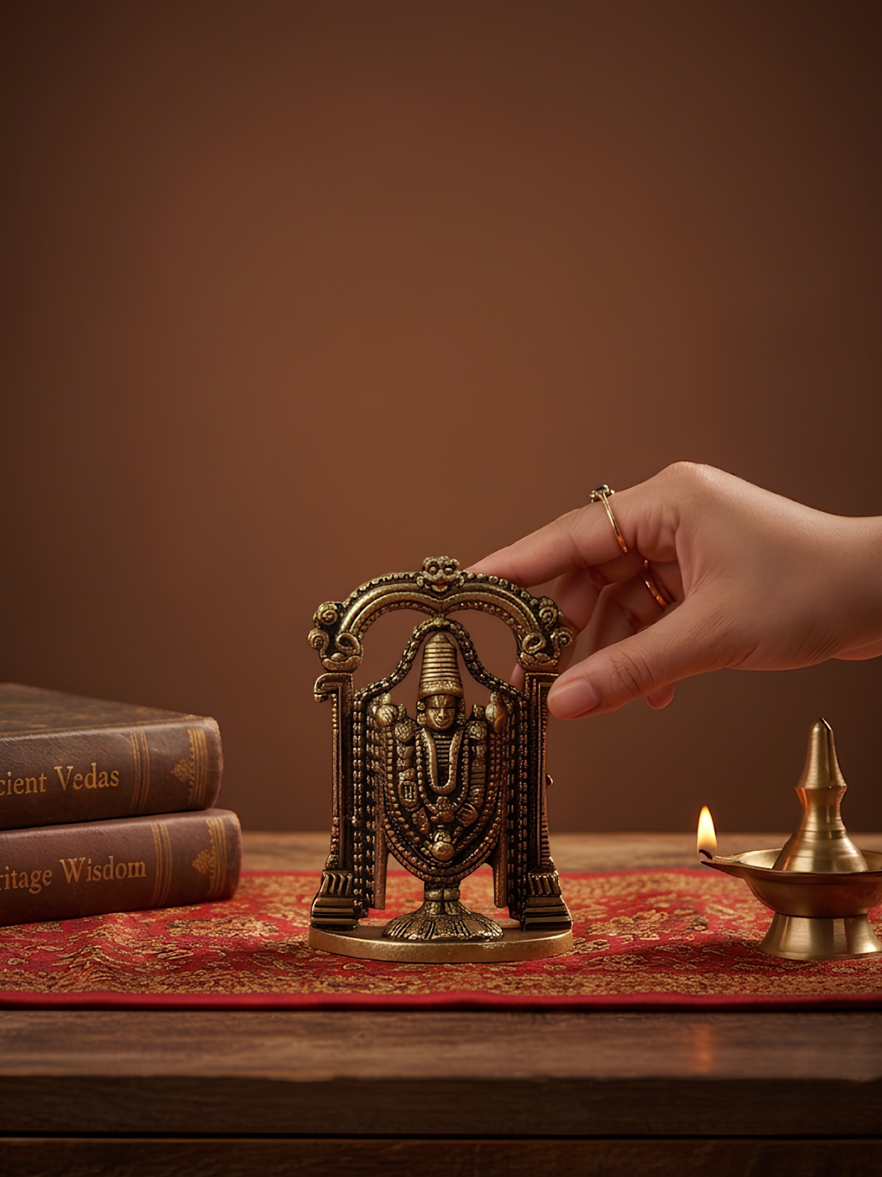 Mani Monk Brass Tirupati Balaji Wall Divine Idol - 1.8 Inch - Sacred Venkateswara Murti for Home and Puja Room - ManiMonk